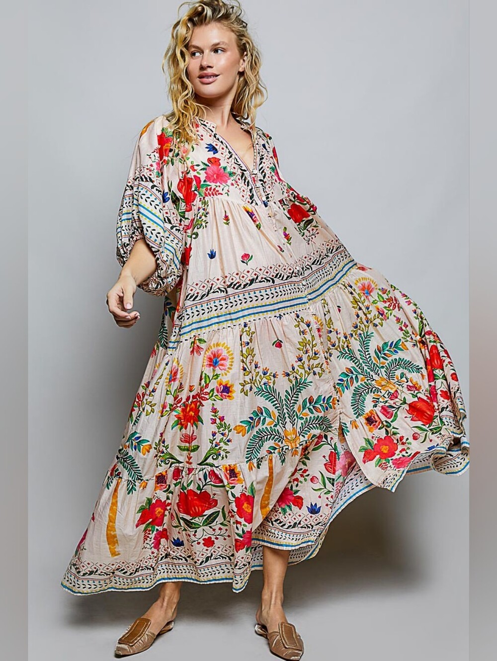 NEW ARRIVAL NWT POL Bohemian Floral Maxi Dress Size S/M or M/L